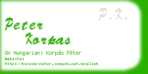 peter korpas business card